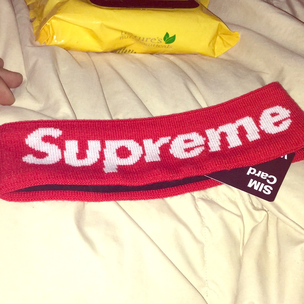Authentic red fw15 G2905192015 supreme headband